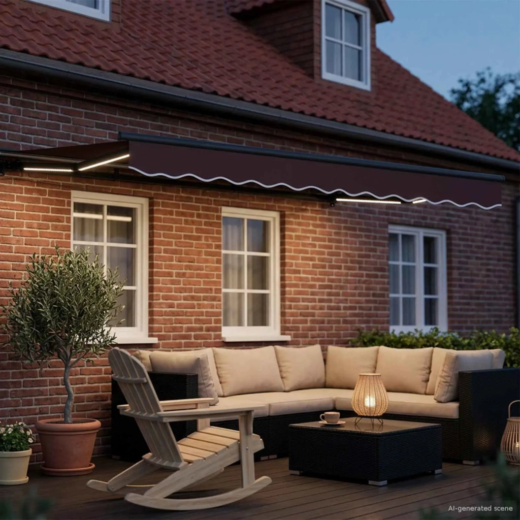 Tettuccio Elettrico Retrattile Marrone e Antracite 2,5 x 2 m 3421471