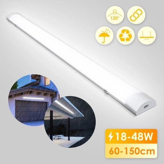 Lampada a LED con Armatura 150cm 48W 3600LM Lampada da soffitto Lampada da lavoro IP65