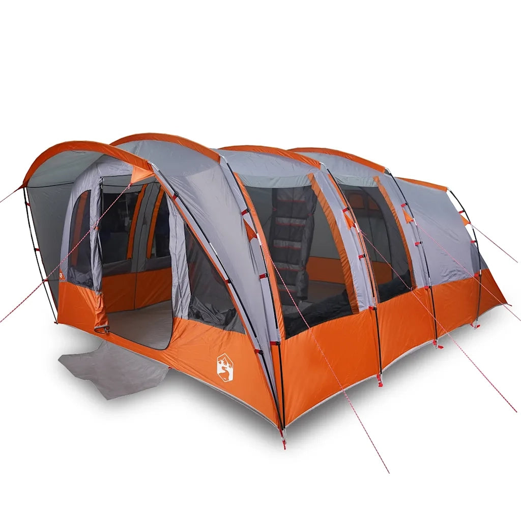 Tenda Familiare a Tunnel per 8 Persone-Tenda da campeggio Grigia Impermeabile 699714