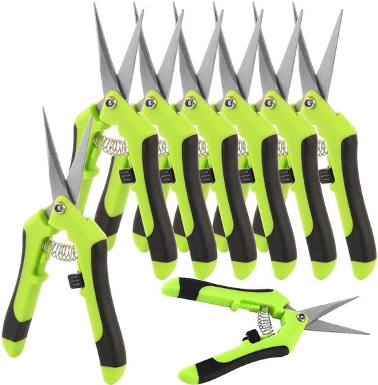 Snoeischaar Professionale per Cultiuri - 8 Pezzi - Acciaio Inox - Maniglie Antiscivolo - Lame Affilate - per Fiori e Piante - Riduce la Fatica - Rasoio per Giardino