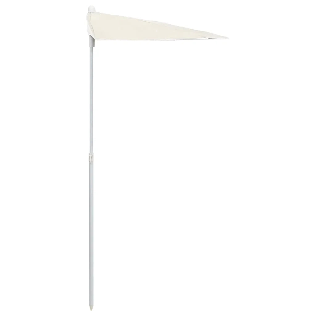 Mezzo ombrellone da giardino con palo 180 x 90 cm color sabbia 02_0007729