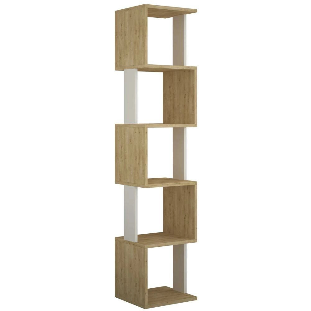 Libreria 161x35x30 cm Design Moderno Scaffale Modulare 5 Ripiani in MDF Quercia