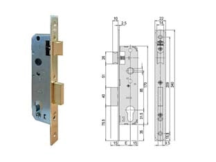 SERRATURA DA INFILARE A CILINDRO 1 MAND. BORDO QUADRO 5C012  mm.30 (5C012300)    CISA