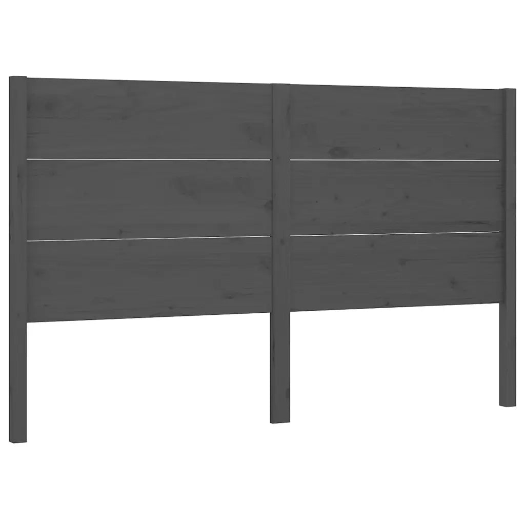 Testiera per Letto Grigia 206x4x100cm in Legno Massello di Pino