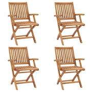 Sedie da Giardino Pieghevoli 4 pz in Legno Massello di Teak cod mxl 75175