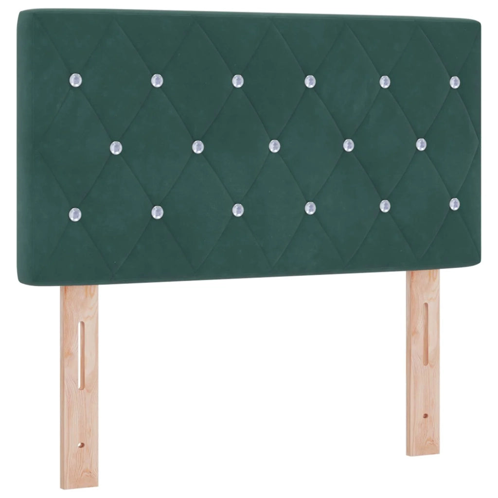 Letto box spring con materasso Verde Scuro 90 x 190 cm Velluto 3451580