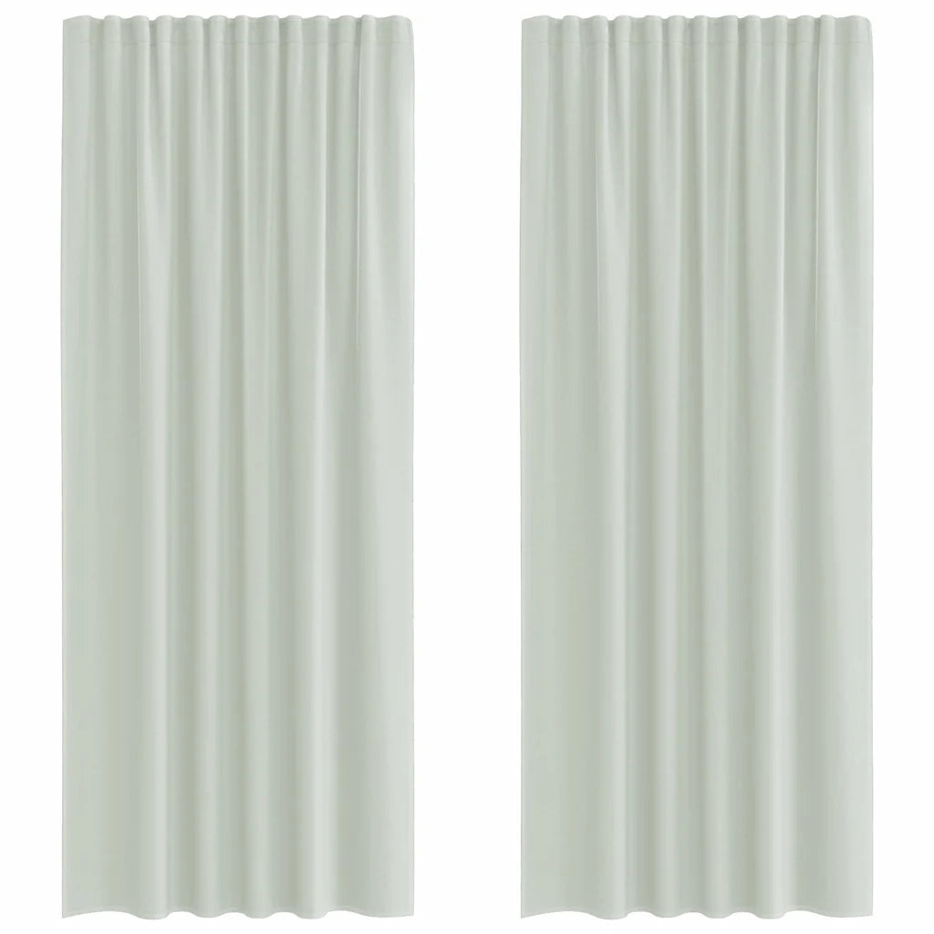 Tende in Voile con Tasche per Aste 2 pz Grigio Chiaro 4102209