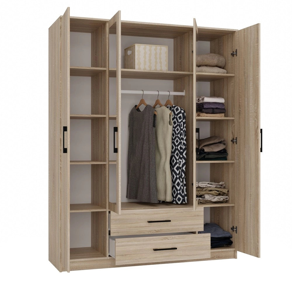 Armadio ROMANA 160 con specchio rovere sonoma guardaroba