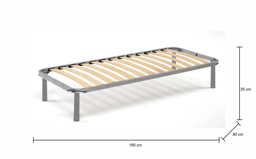 Rete letto singolo Amammata, Rete ortopedica in multistrato di betulla a 13 doghe, 100% Made in Italy, cm 80x190h 34
