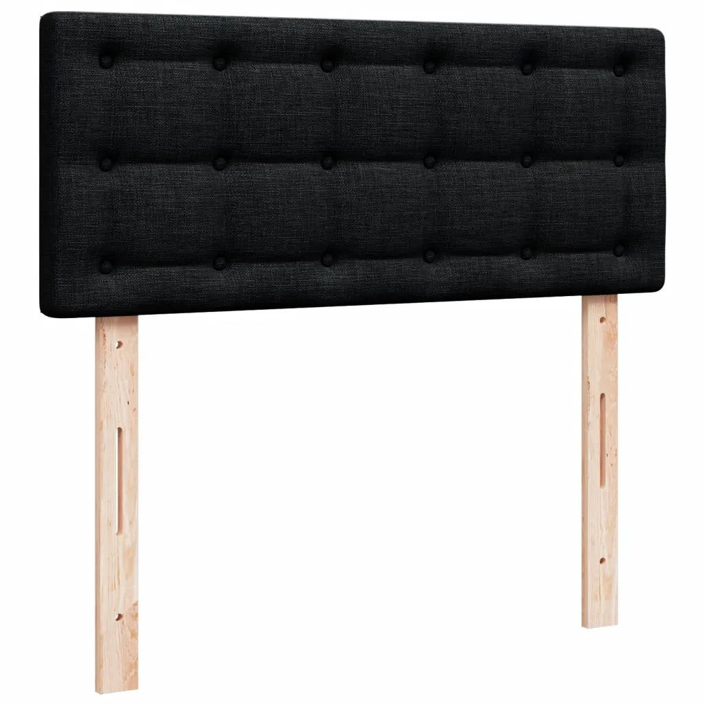 Giroletto a Molle con Materasso Nero 120x190 cm in Tessuto