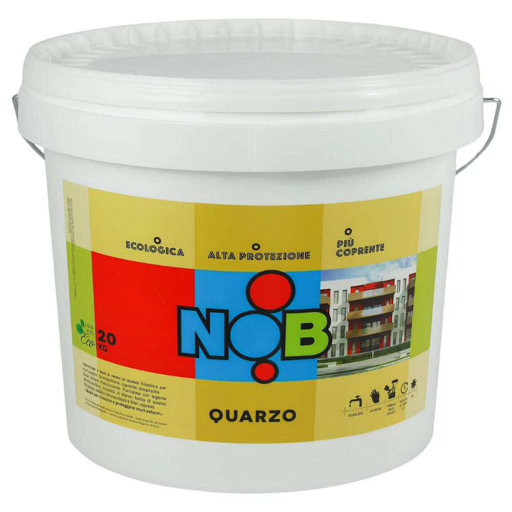 Pittura quarzo acrilica idrorepellente ecologica esterni coprente bianco nob *** formato 20 kg, confezione 1