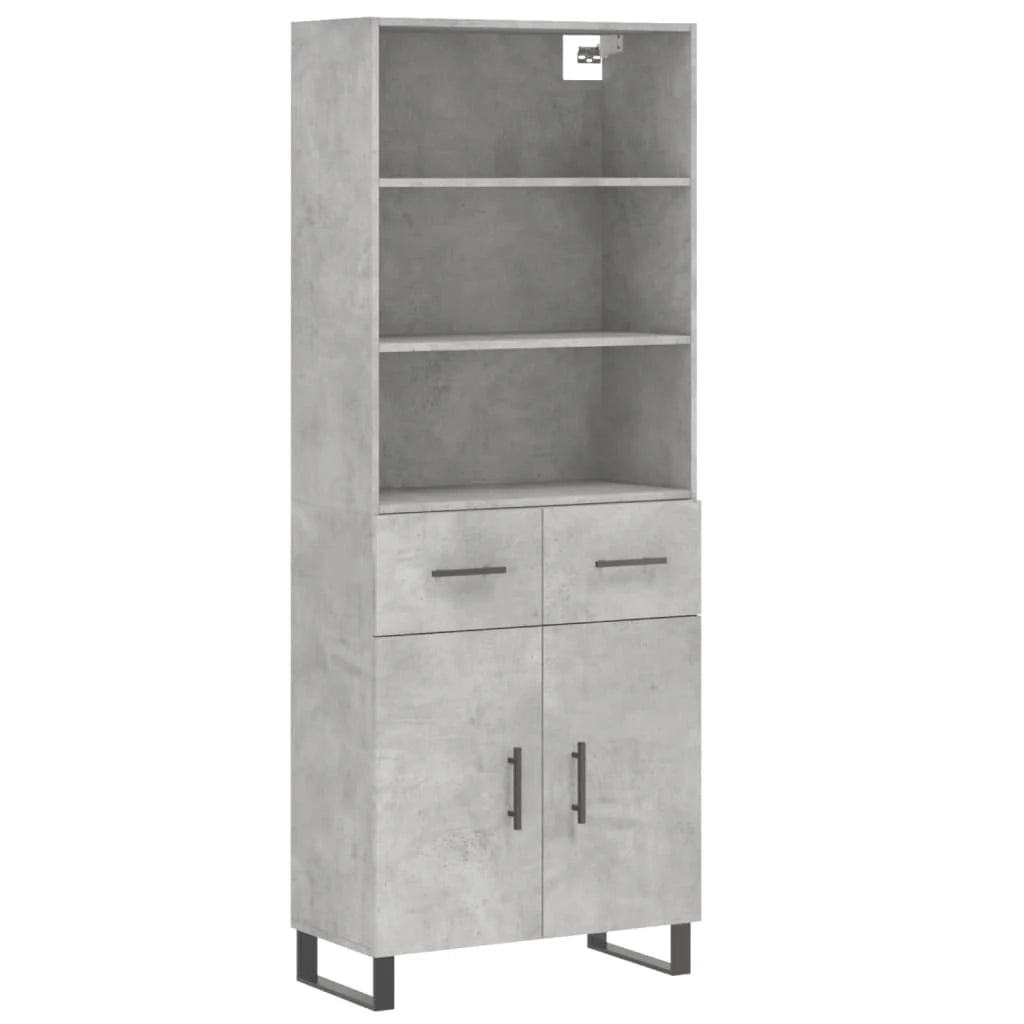 Buffet credenza cassettiera armadio mobile contenitore organizer cucina soggiorno salotto alto 69,5 x 34 x 180 cm legno ingegnerizzato grigio 02_0034663