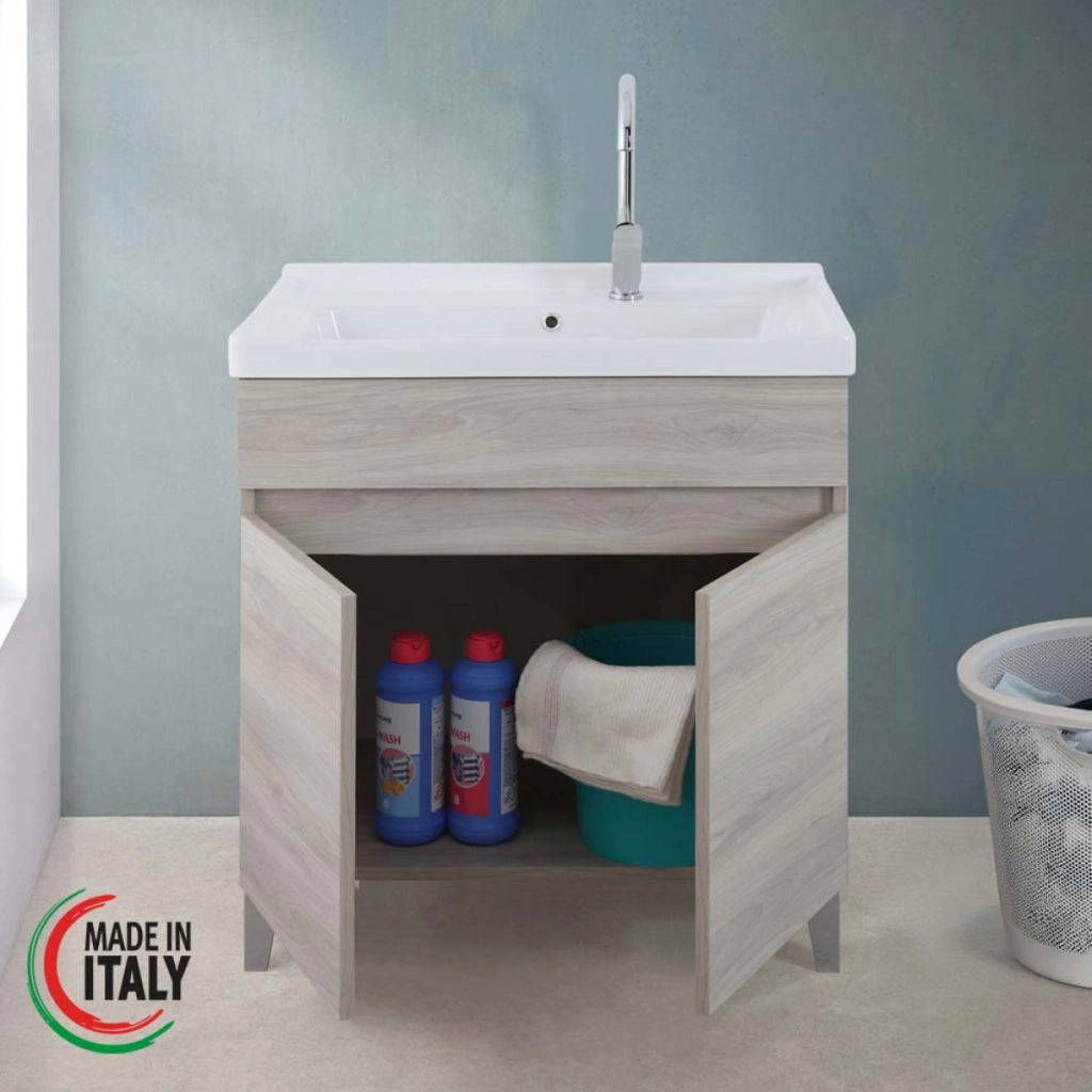 Lavatoio a Terra 80 cm Rovere Grigio