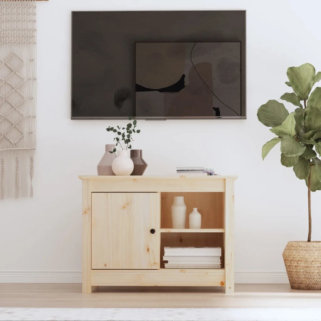Mobile Porta TV-Mobile per TV-Credenza TV 70x36,5x52 cm in Legno Massello di Pino