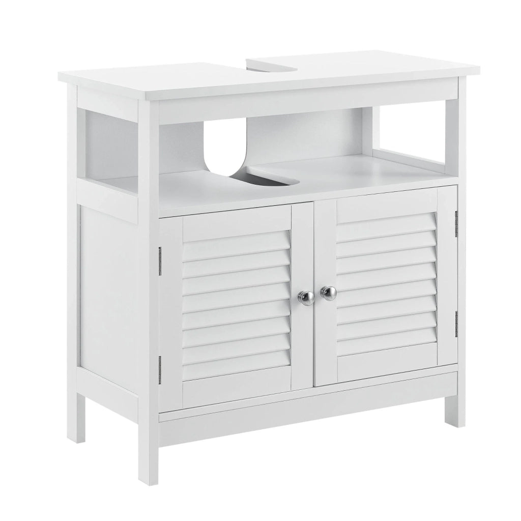 Mobile da bagno sottolavabo mobiletto sottocontenitore 3 superfici portaoggetti 60 x 60 x 30 cm MDF laccato bianco 03_0000780