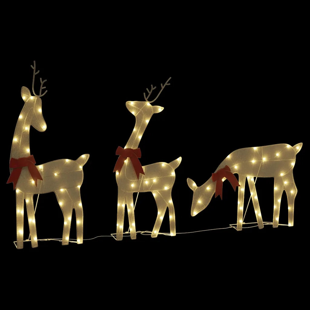 vidaXL Decorazione Natalizia Renna 3 pz 90 LED Bianco Caldo