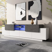 Mobile TV moderno con ripiani in vetro e illuminazione LED