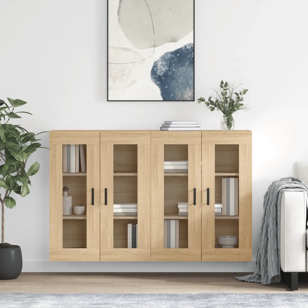 Armadietti a Parete 2 pz Rovere Sonoma in Legno Multistrato CFW1851629