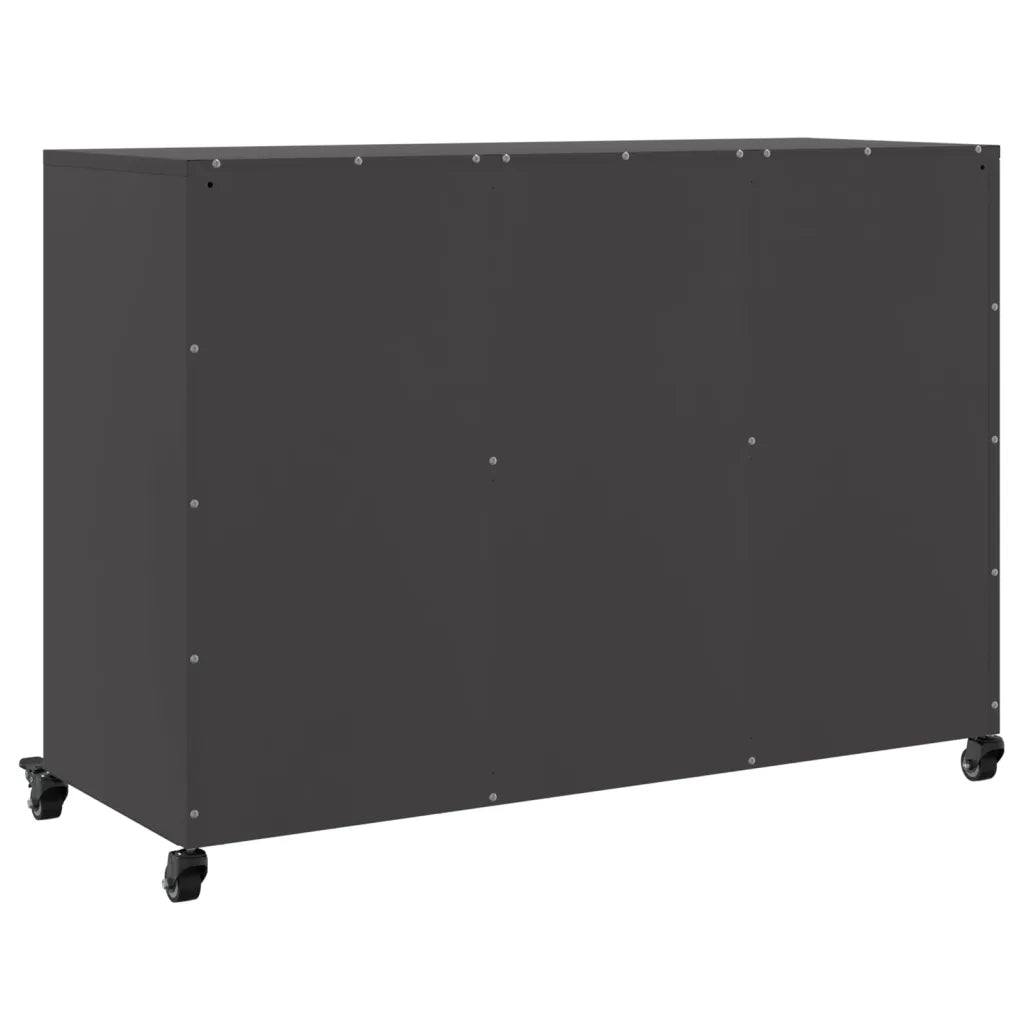 vidaXL Credenza Nera 100,5x39x72 cm in Acciaio