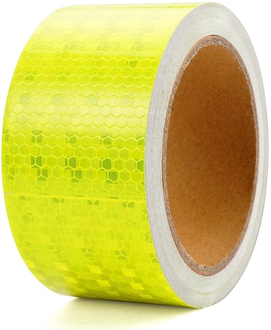 Nastro riflettente giallo - Auto - Adesivo autoadesivo - Alta visibilità - 5cm x 10m - Resistente alle intemperie - Adesivo universale