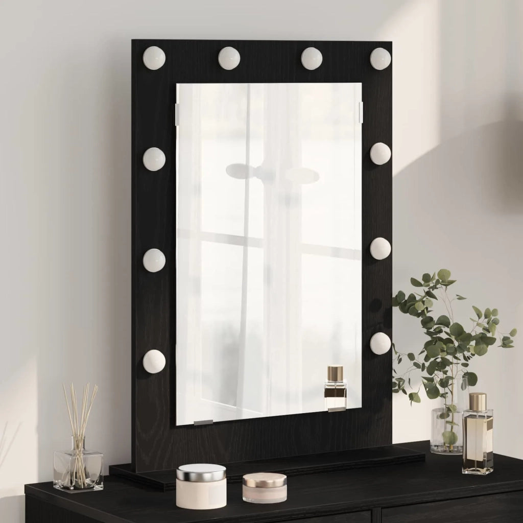 Specchio da Vanità Rettangolare Rovere Nero 70 x 50 x 18 cm 868334