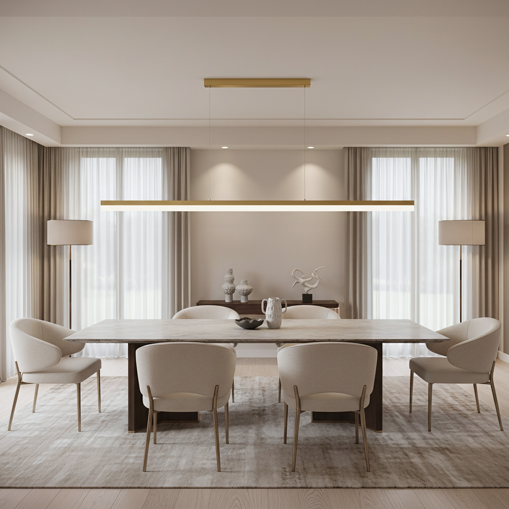 Lampada Da Soffitto Led App1697-cp 200 Cm Brush Gold