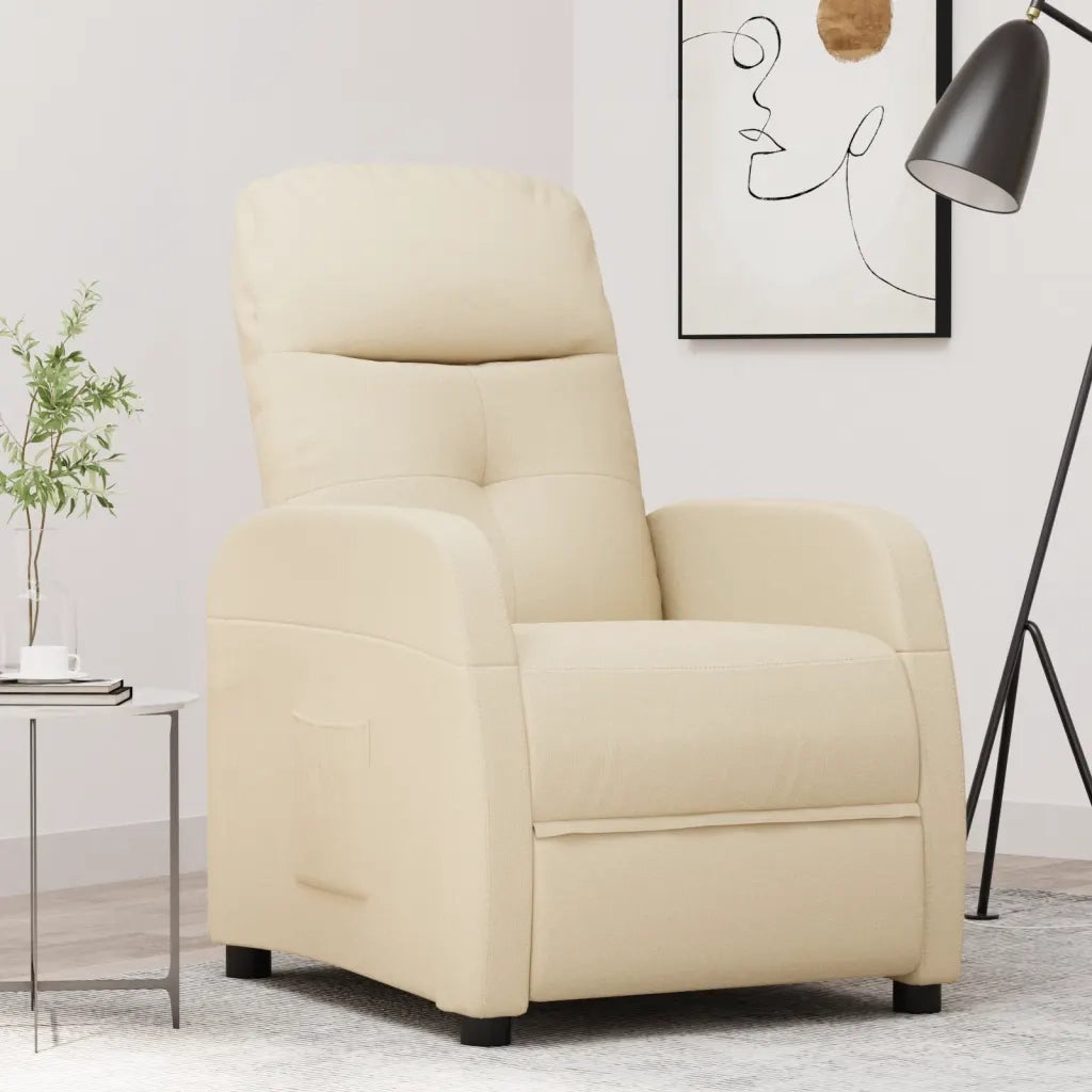 Poltrona Reclinabile in Tessuto Crema 289825