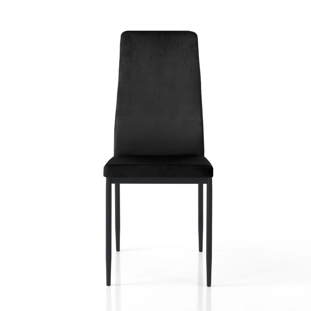 Sedia RODI BLACK in velluto nero con gambe in metallo oro