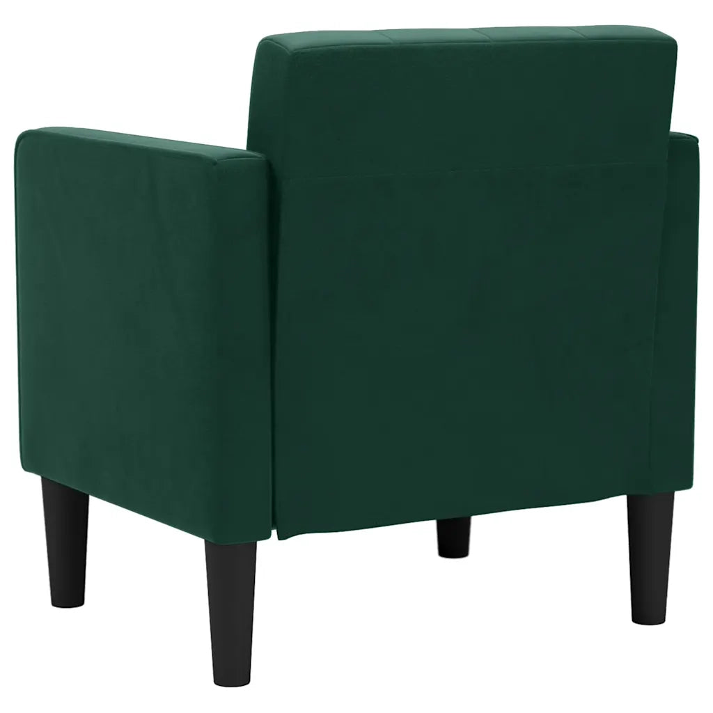Divano Sedia con Braccioli Verde Scuro 53 cm in Velluto 4100555