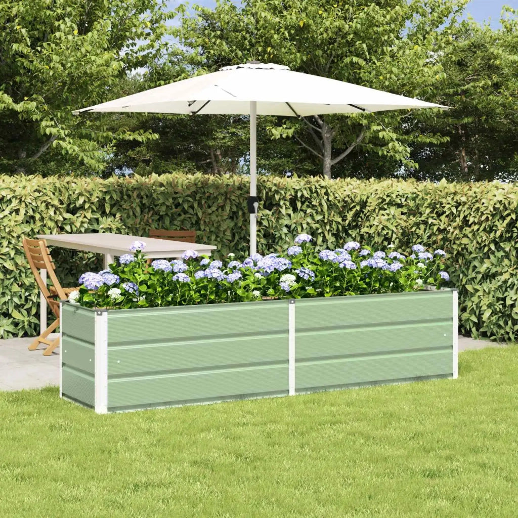 Fioriera Verde Pastello 195 x 50 x 45 cm Acciaio zincato