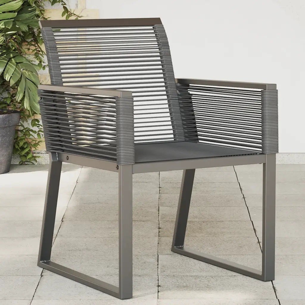 Sedie da Giardino 4 pz | Sedie da Esterno Nere in Polyrattan