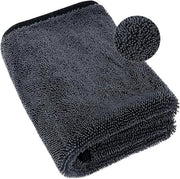 Asciugamani Microfibra Asciugamano Auto Asciugamano Microfibra -Extra Grande e Spesso XXL -90x60cm- Asciugamani Microfibra per Pulizia - Super Assorbenti Asciugamano - Nero-500GSM