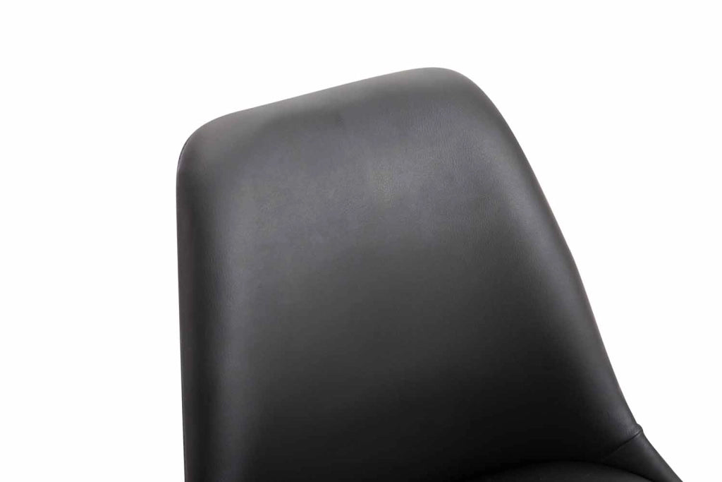Sedia da pranzo MAVERICK in similpelle nero,cromo