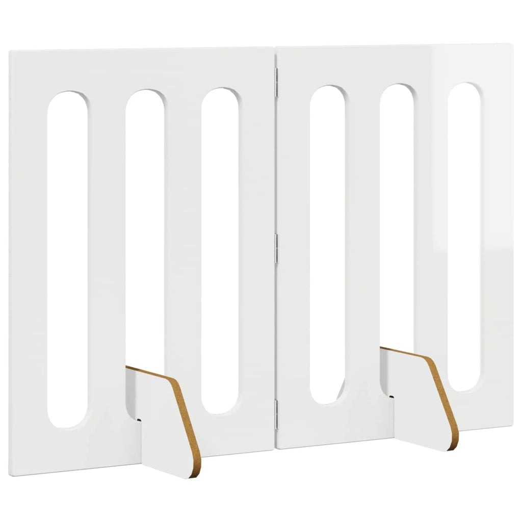 Recinto pieghevole per animali 2 pz Bianco Lucido CFW3410093