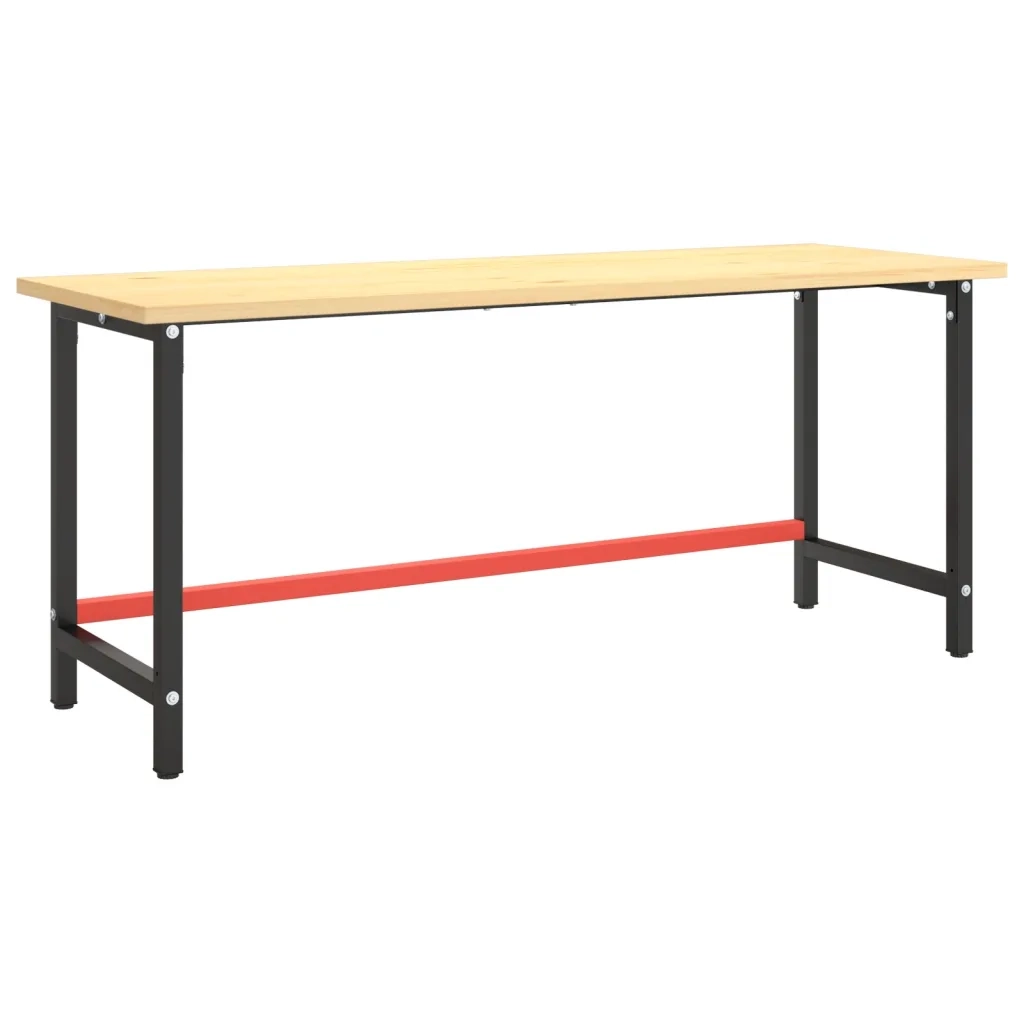 Telaio Banco da Lavoro Nero e Rosso Opaco 180x57x79 cm Metallo 151457