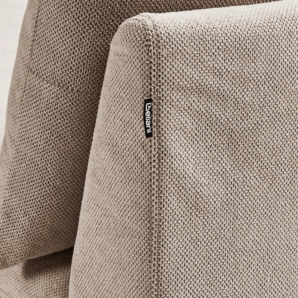 Chaise Lounge in poliestere tortora imbottito senza braccioli Mobili per il soggiorno moderni e alla moda