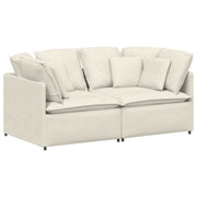 Divano | Divano da soggiorno | Sofa Modulare con Cuscini in Velluto Crema