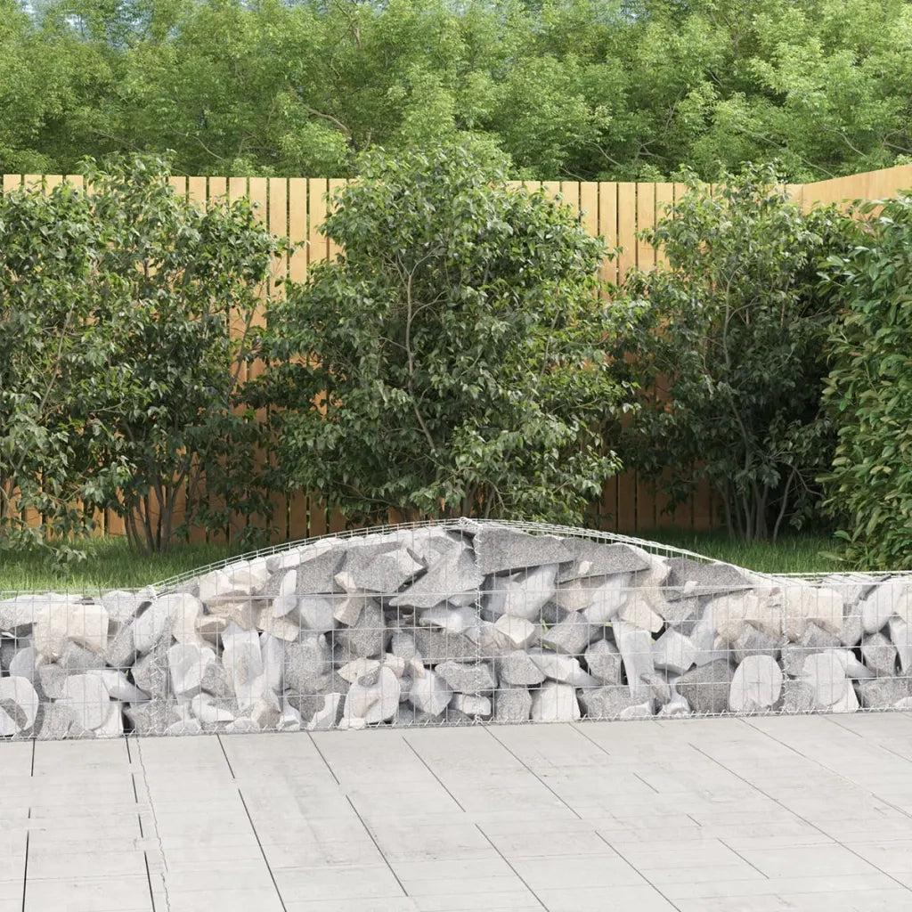 Cesti Gabbioni ad Arco 9 pz 400x30x40/60 cm Ferro Zincato 3146834