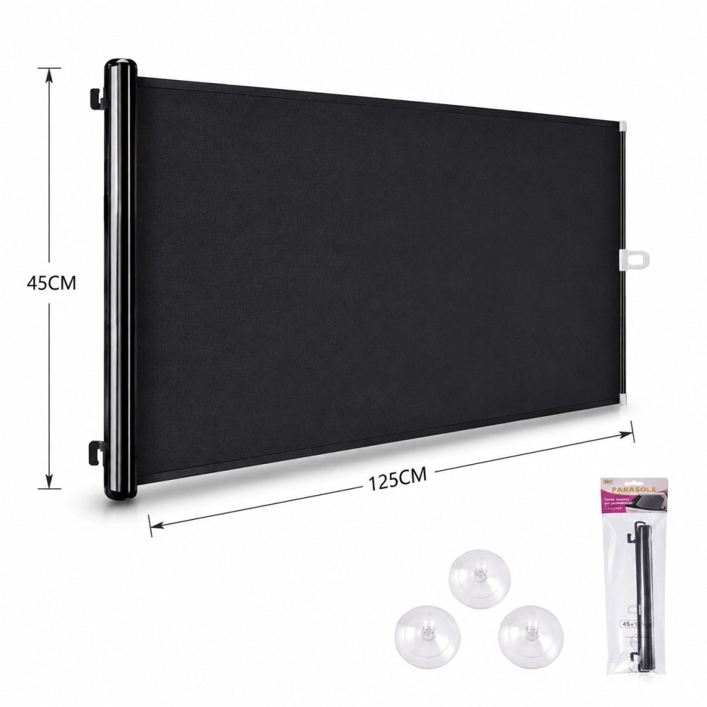 TENDINA PARASOLE AVVOLGIBILE PER AUTO 125x45CM PARABREZZA OSCURANTE CA-02468