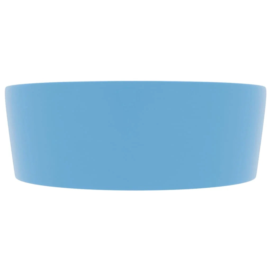 Lavabo di lusso con troppopieno 36 x 13 cm ceramica azzurra opaca 02_0002775