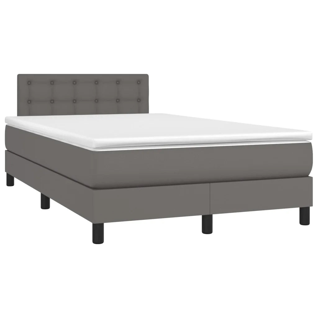 Giroletto Molle con Materasso e LED Grigio 120x200cm Similpelle 3134217