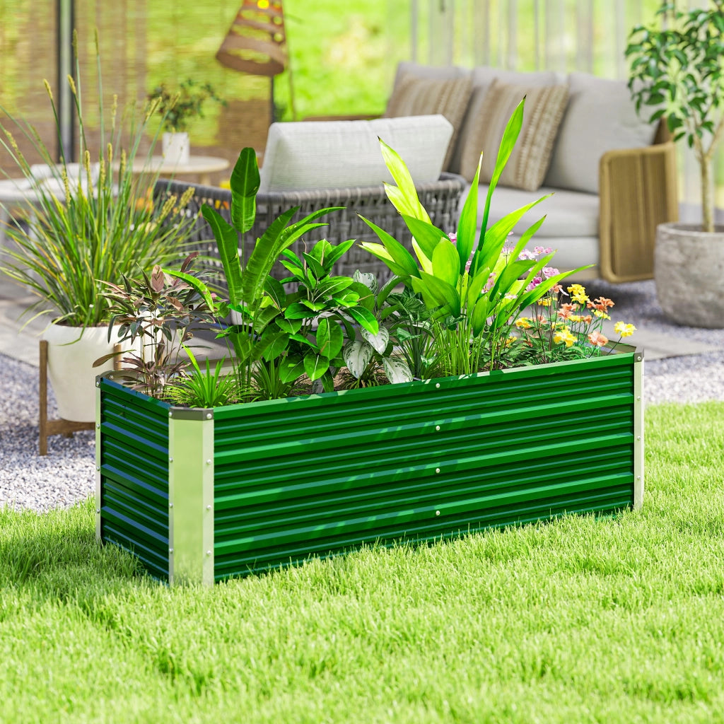 Fioriera da Giardino in Acciaio ¨C zephmum ¨C Verde 125x47x44 cm