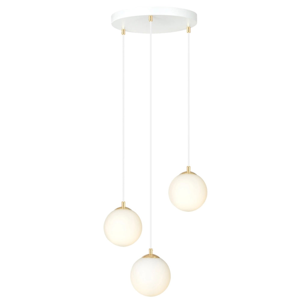 Lampadario Emibig Royal 3 bianco oro 3xE14 vetro 40cm