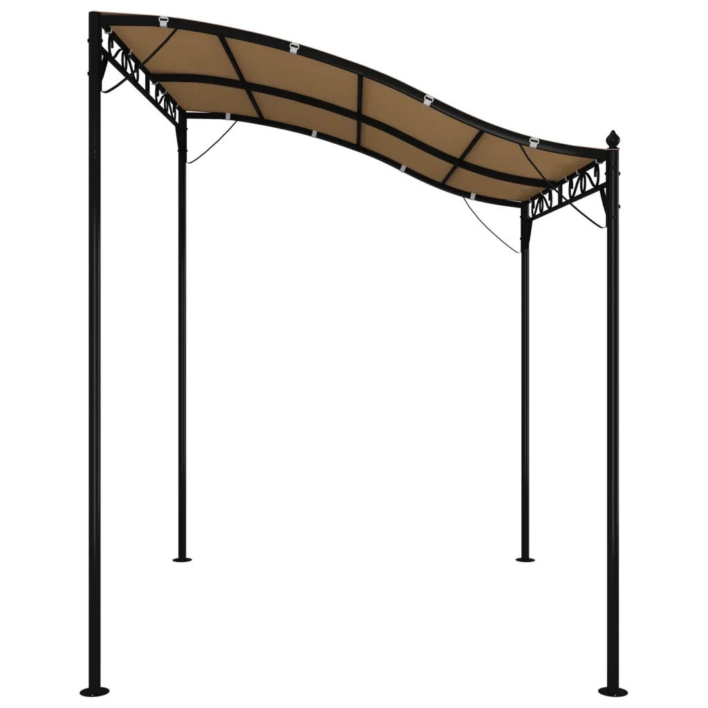 Tettoia Tortora 2x2,3 m 180 g/m² Tessuto e Acciaio 362393
