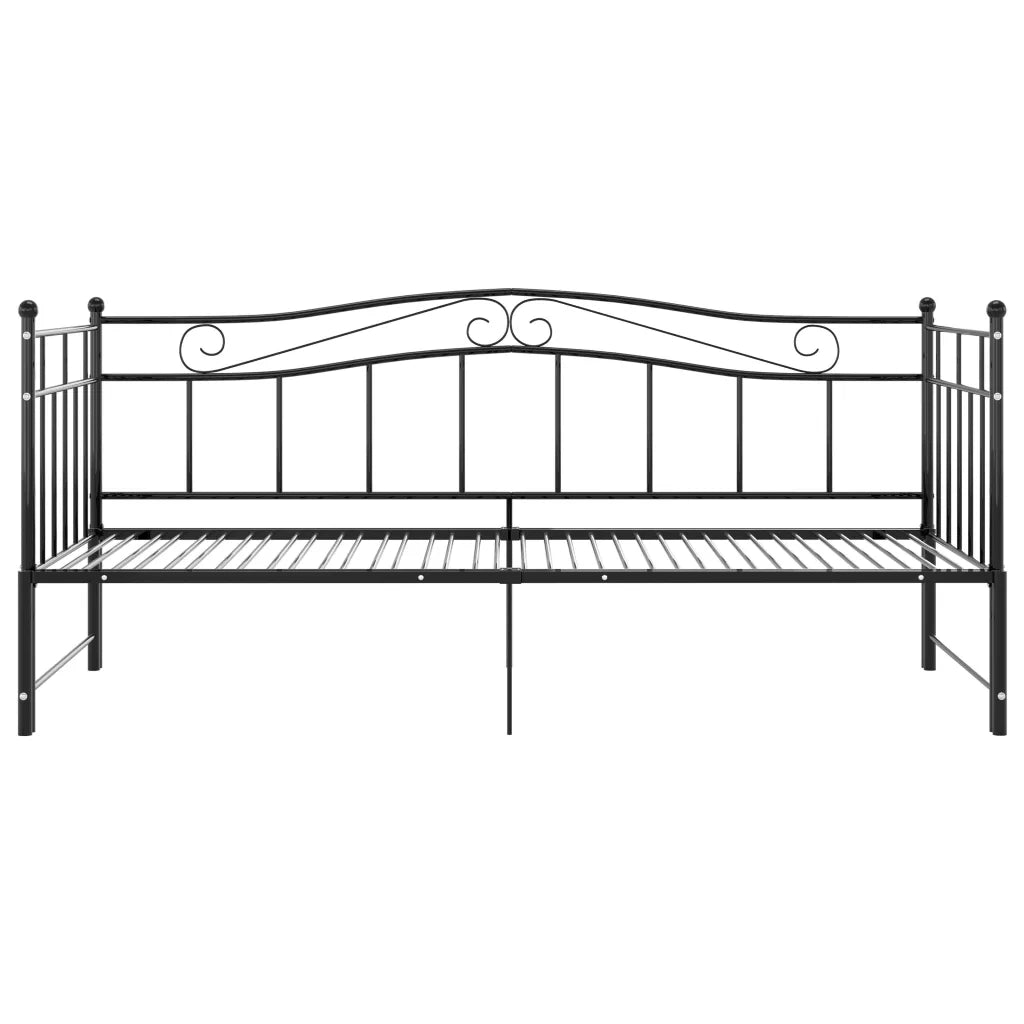 Telaio Divano Letto Estraibile Nero in Metallo 90x200 cm 324782