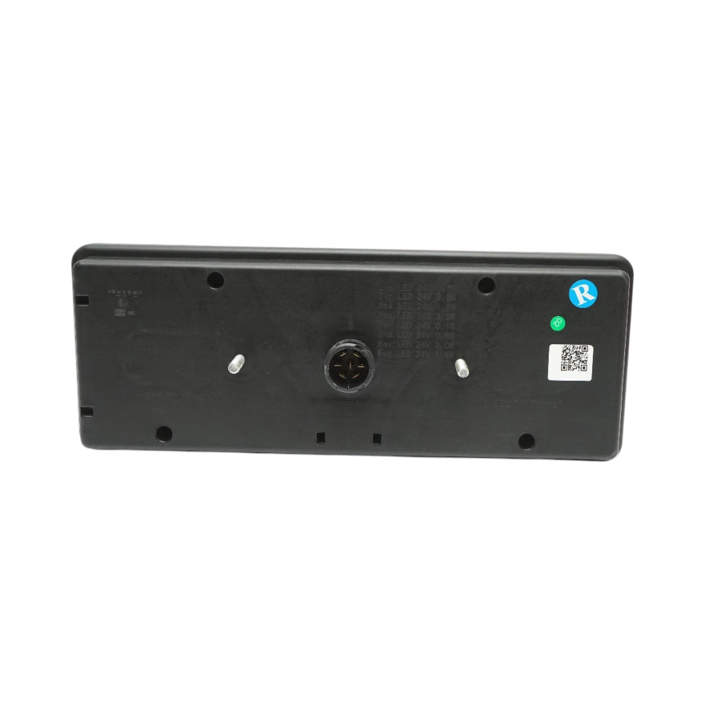 Luce freno posteriore destra LED camion 24V, 7 pin ASS2.1 con illuminazione targa 400x153x88mm