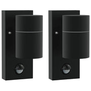 Lampada da Parete Esterna 2 pz Nero 6,5 x 10,5 x 16 cm CFW3409068