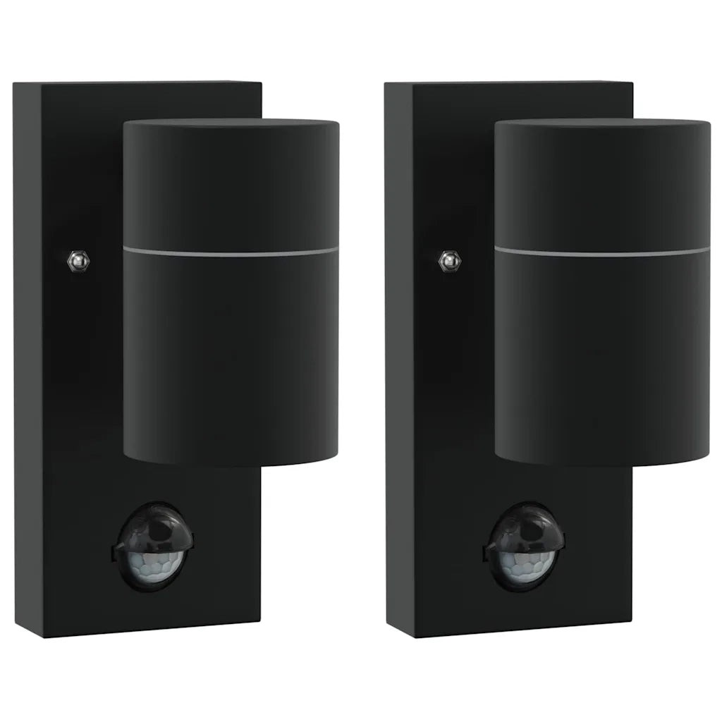 Lampada da Parete Esterna 2 pz Nero 6,5 x 10,5 x 16 cm CFW3409068
