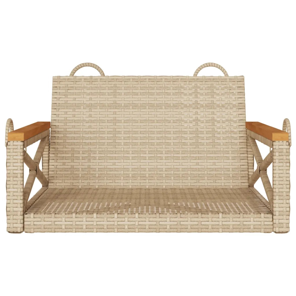 Panchina a Dondolo Beige 63x62x40 cm in Polyrattan 368172
