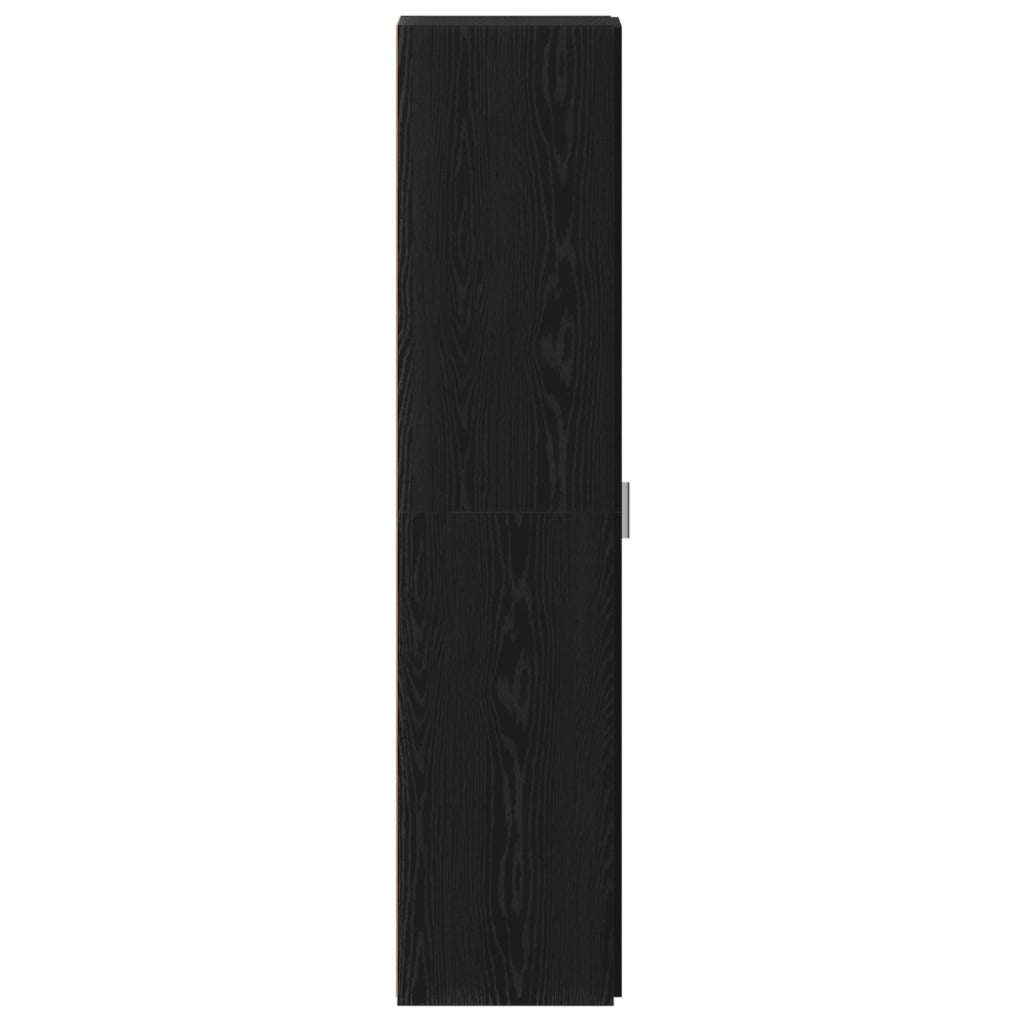 Highboard Rovere Nero 30x42.5x185 cm Legno di ingegneria